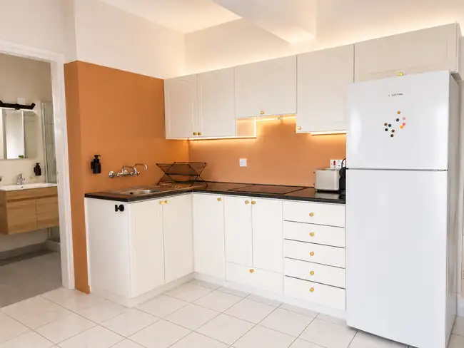 Kitchen and living area after styling in Chlorakas