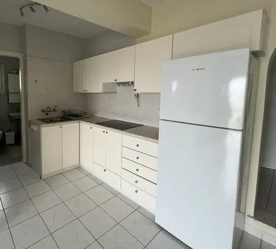 Kitchen and living area before styling in Chlorakas